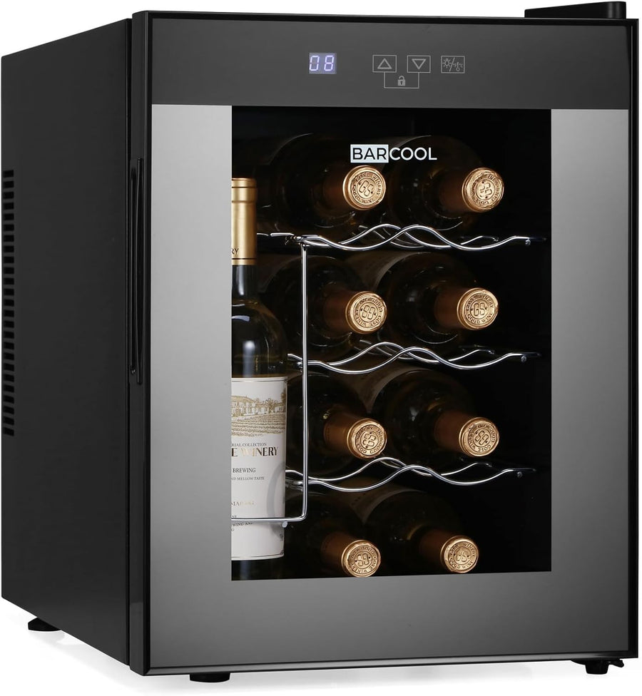 12 Bottle Wine Fridge Cooler Digital Display Glass Door Quiet Countertop