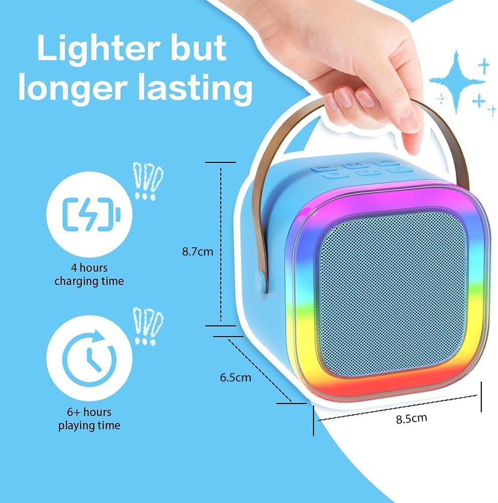 Mini Karaoke Machine Bluetooth Speaker with Mic LED Party