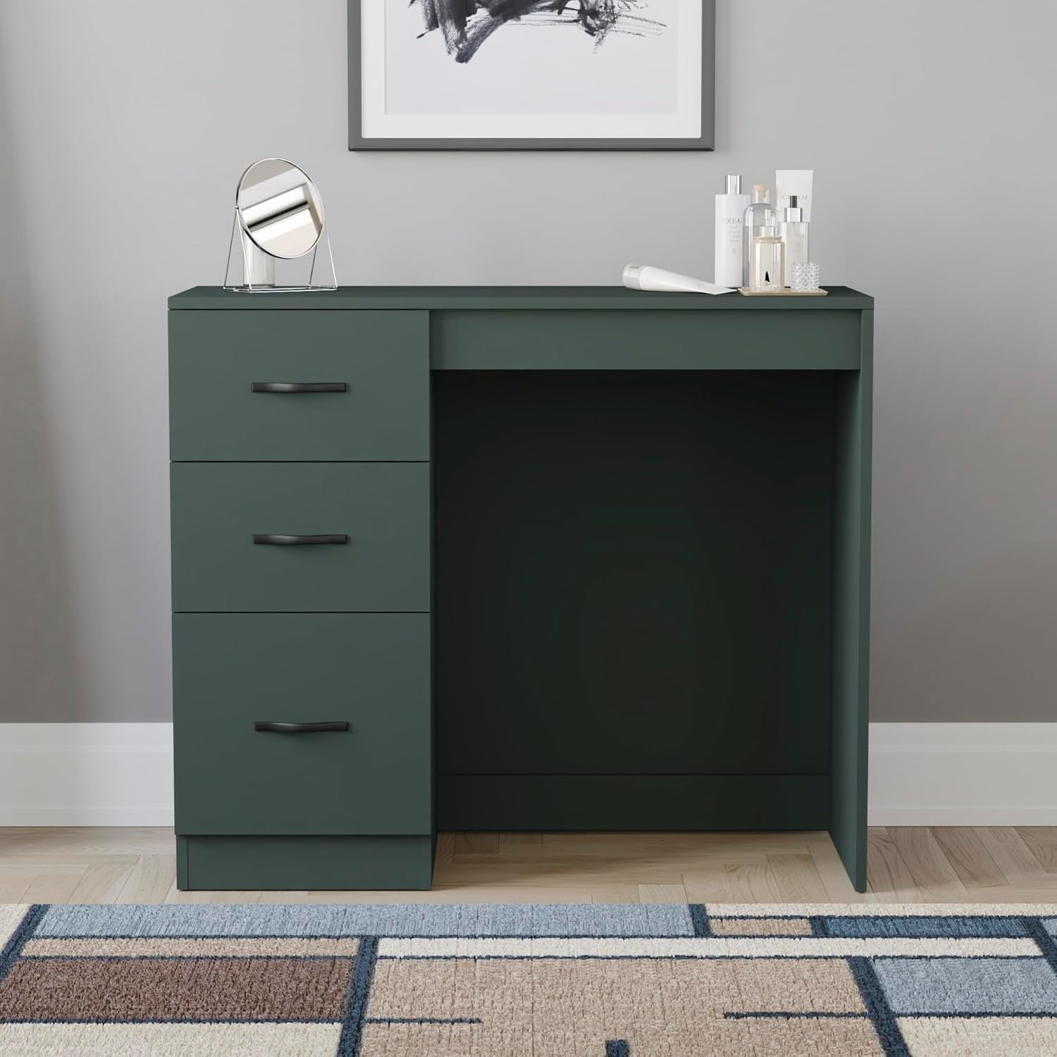 Modern Dressing Table Console Vanity Desk 3-Drawer Storage Bedroom Furniture