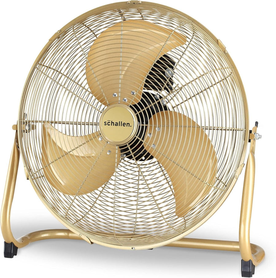 18-Inch Metal Floor Fan – Gold 3-Speed High Velocity Adjustable Airflow Fan