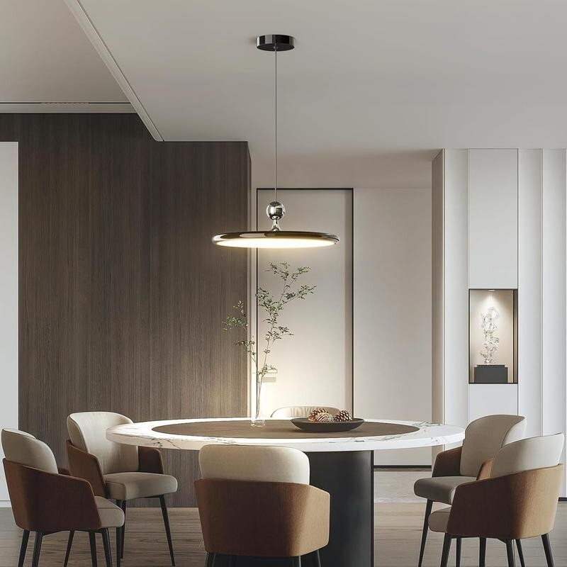 Dimmable LED Pendant Ceiling Light Remote Control Modern Hanging Chandelier