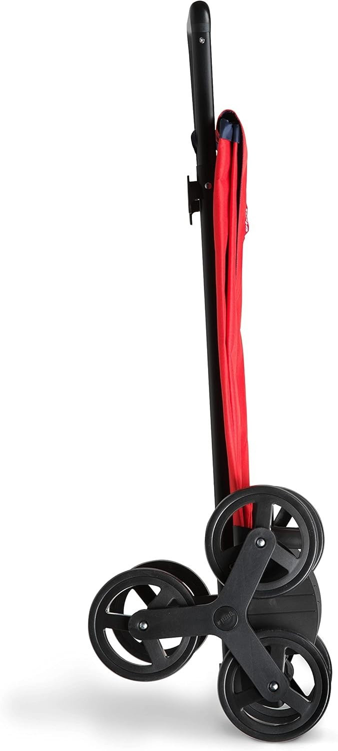 Urban Shopping Cart Red 52L Foldable Stairs Climbing Trolley