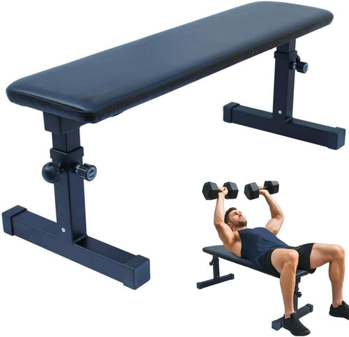 Compact Flat Weight Bench 300kg Adjustable Height Home Gym Training