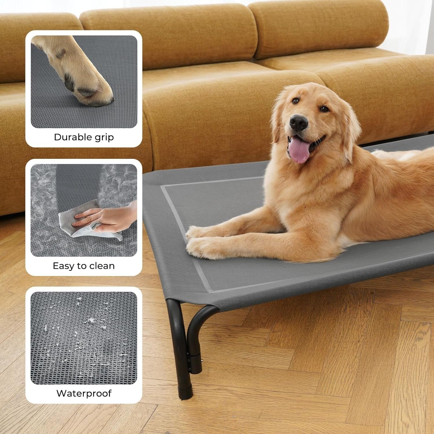 XL Raised Dog Bed 124x91cm Elevated Cooling Pet Cot