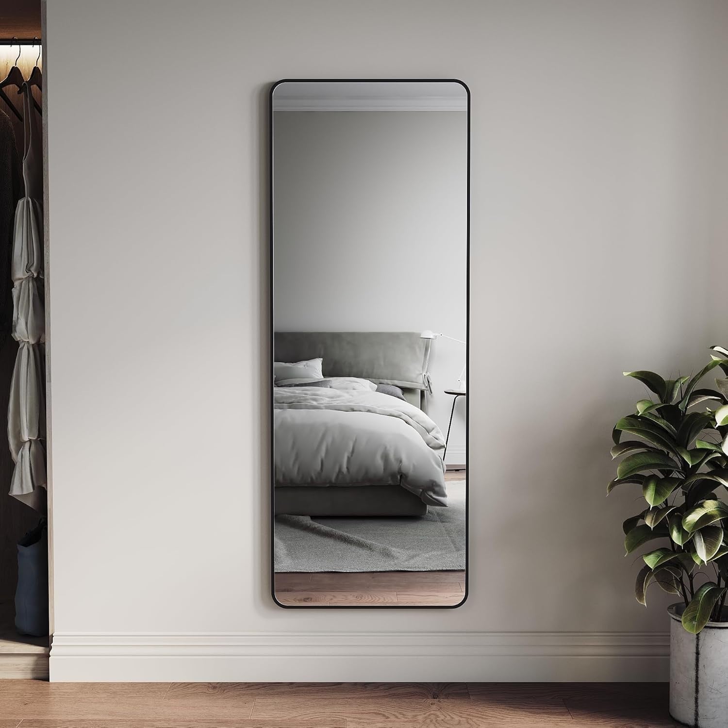 Full Length Mirror 160x60cm Black Frame Wall Leaning Floor Standing