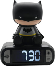 Kids Superhero Alarm Clock Night Light LED Display Snooze Sounds Bedroom
