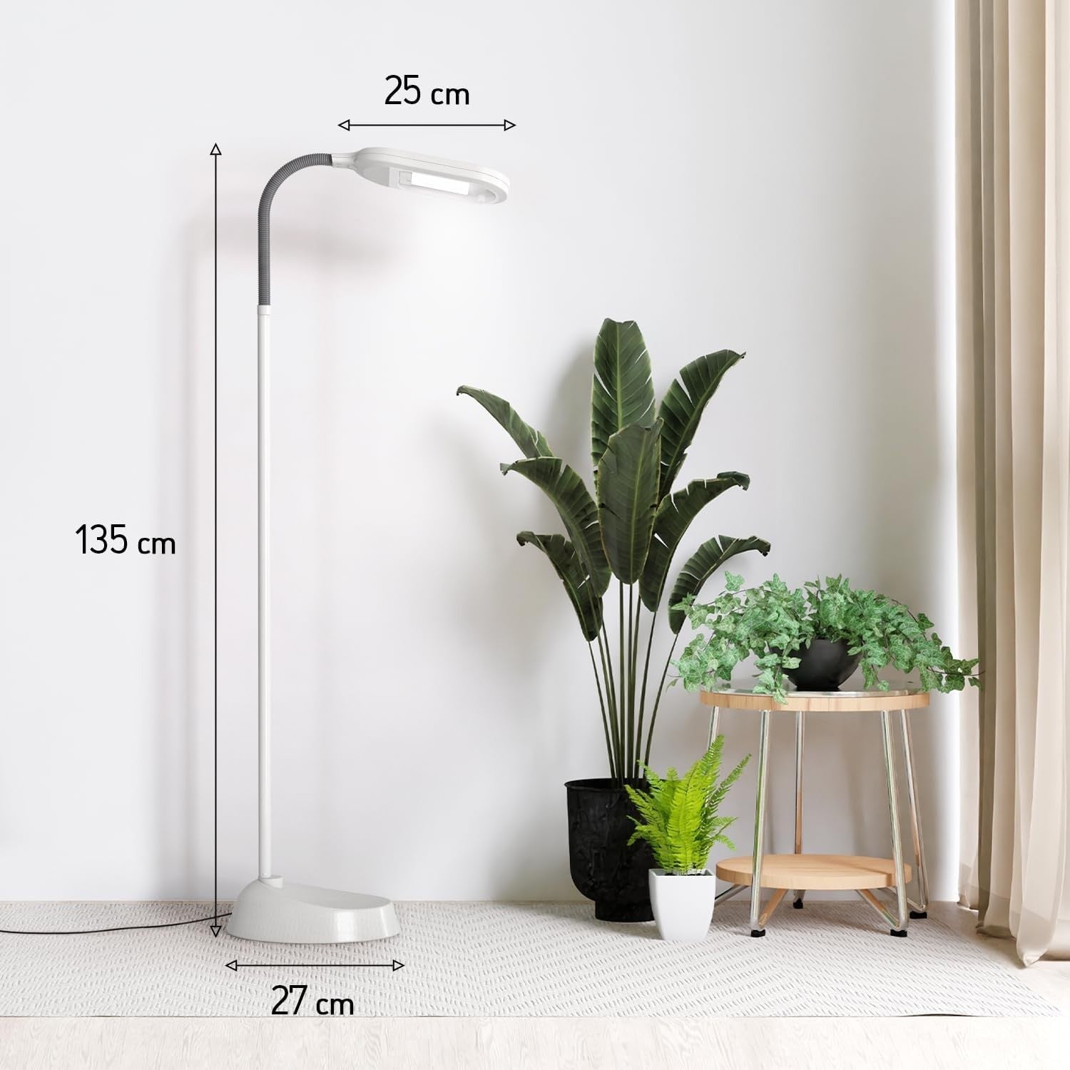 Daylight Reading Floor Lamp with Adjustable Neck & Natural Light 50x31.5x12.5cm
