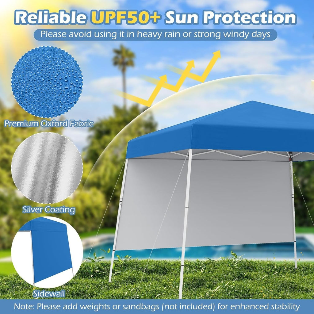 3x3M Blue Pop-Up Gazebo Canopy UPF50+ Sunshade Outdoor Party Tent