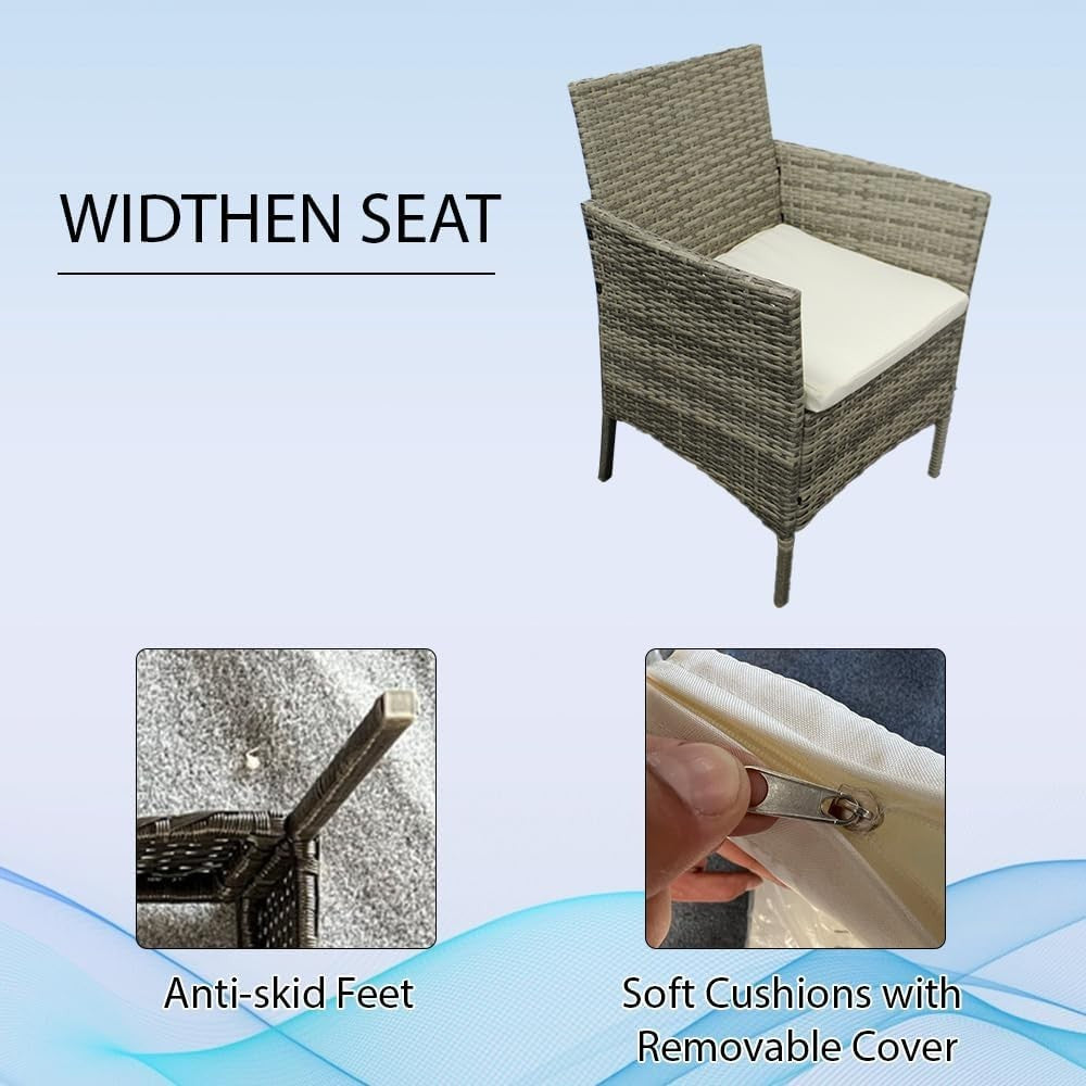Outdoor Rattan Garden Sofa Set 4-Seater with Mixed Grey + Beige Cushions
