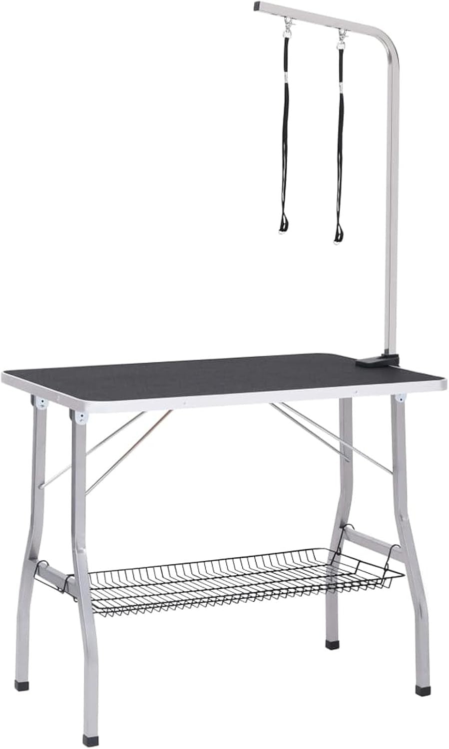 Dog Grooming Table Adjustable Height Non Slip Top Arm Noose Basket Foldable
