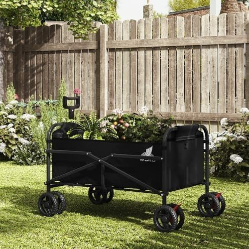 Folding Garden Trolley Wagon 80kg Heavy Duty Cart Beach Camping Wheels