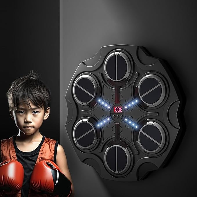 Music Boxing Machine Wall Mount LED Punch Pad With Gloves Smart Training