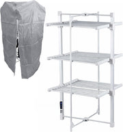 3 Tier Heated Clothes Airer Electric Dryer With Cover Touch Screen Timer