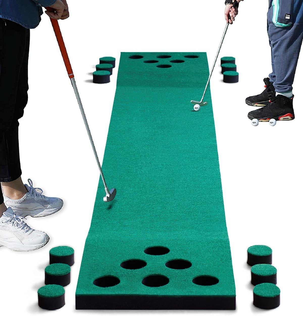 Beer Pong Golf Putting Game 330x50cm Mat Party Backyard Drinking Fun