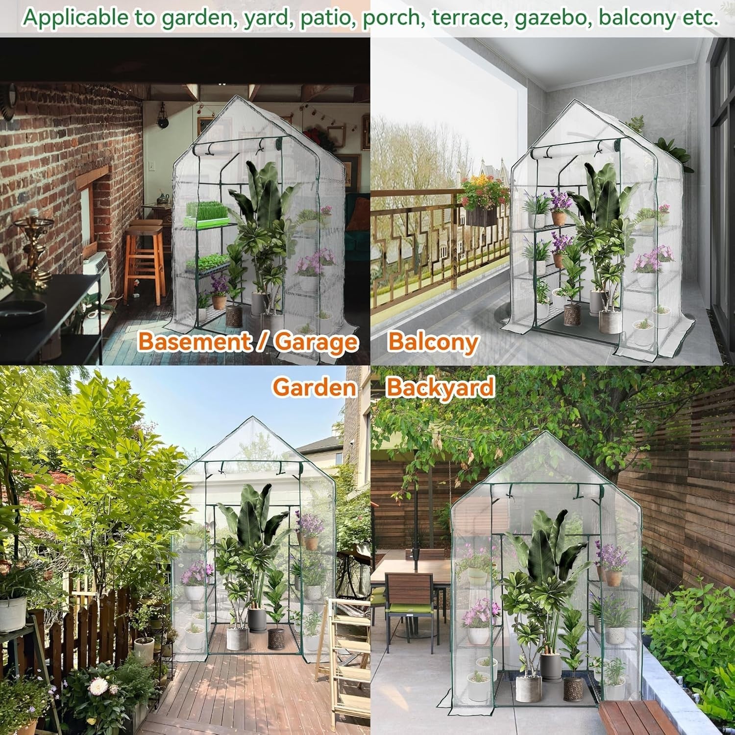 Walk-In Greenhouse with 6 Shelves | Reinforced Steel Frame | UV-Resistant