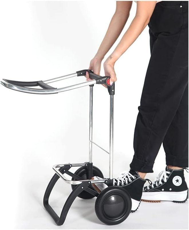 2 Wheel Foldable Shopping Trolley Lightweight Aluminium Frame Klein