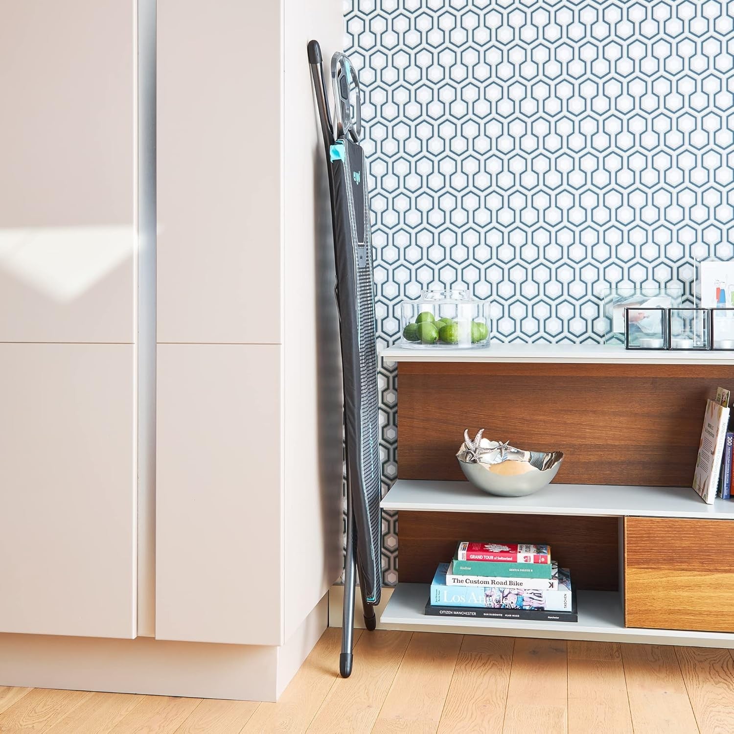 Ergonomic Ironing Board 122x38cm Adjustable Height Prozone Steam