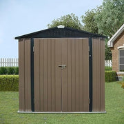 Metal Garden Storage Shed 6x4ft Waterproof Outdoor Tool Shed with Apex Roof Grey