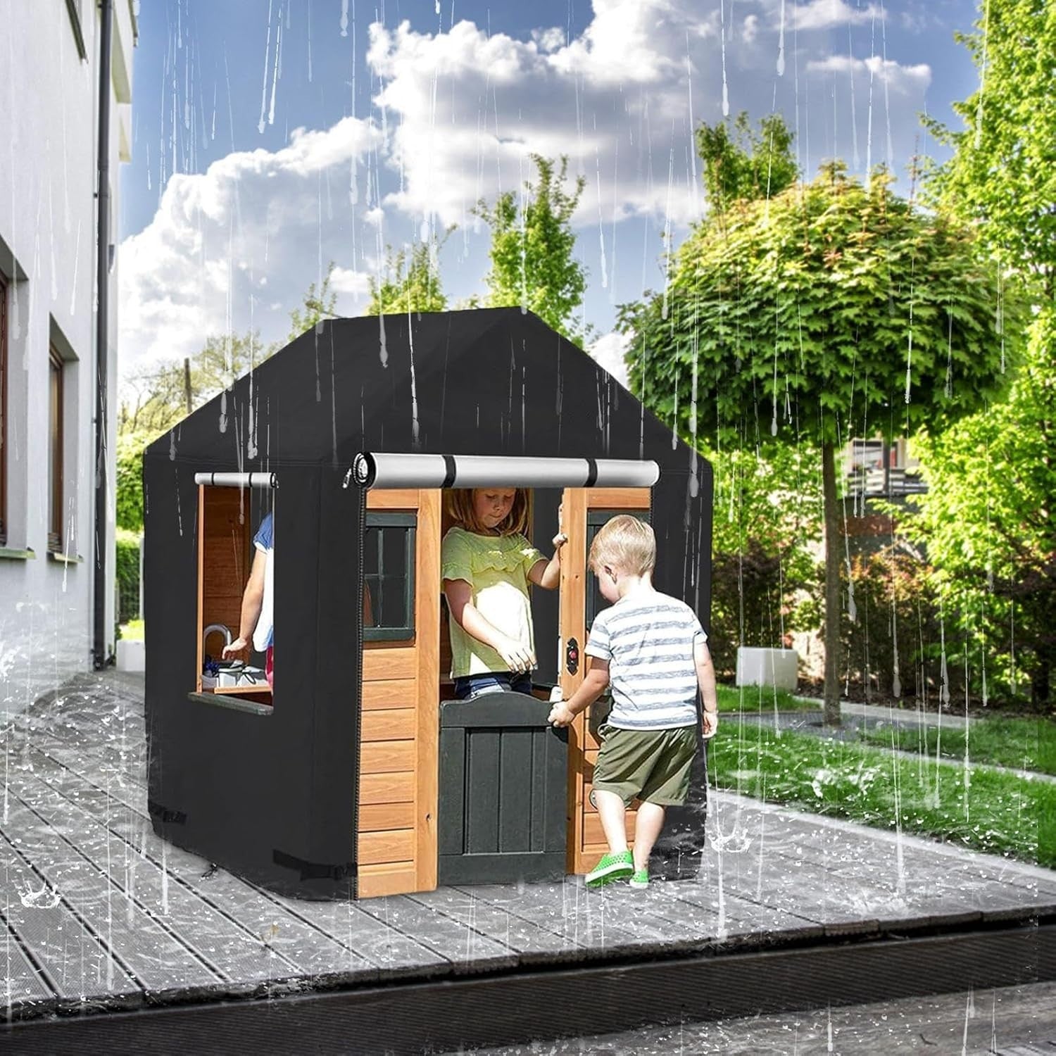 Waterproof Kids Playhouse Cover Outdoor All Weather Garden Protector