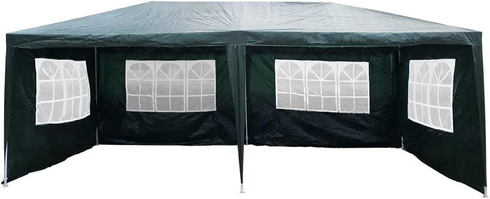 3x6M PE Garden Gazebo Party Tent Marquee Outdoor Wedding Canopy Green