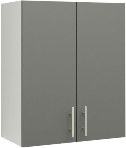 600mm Grey Matt Kitchen Wall Cabinet, Modern 2-Door Storage Unit
