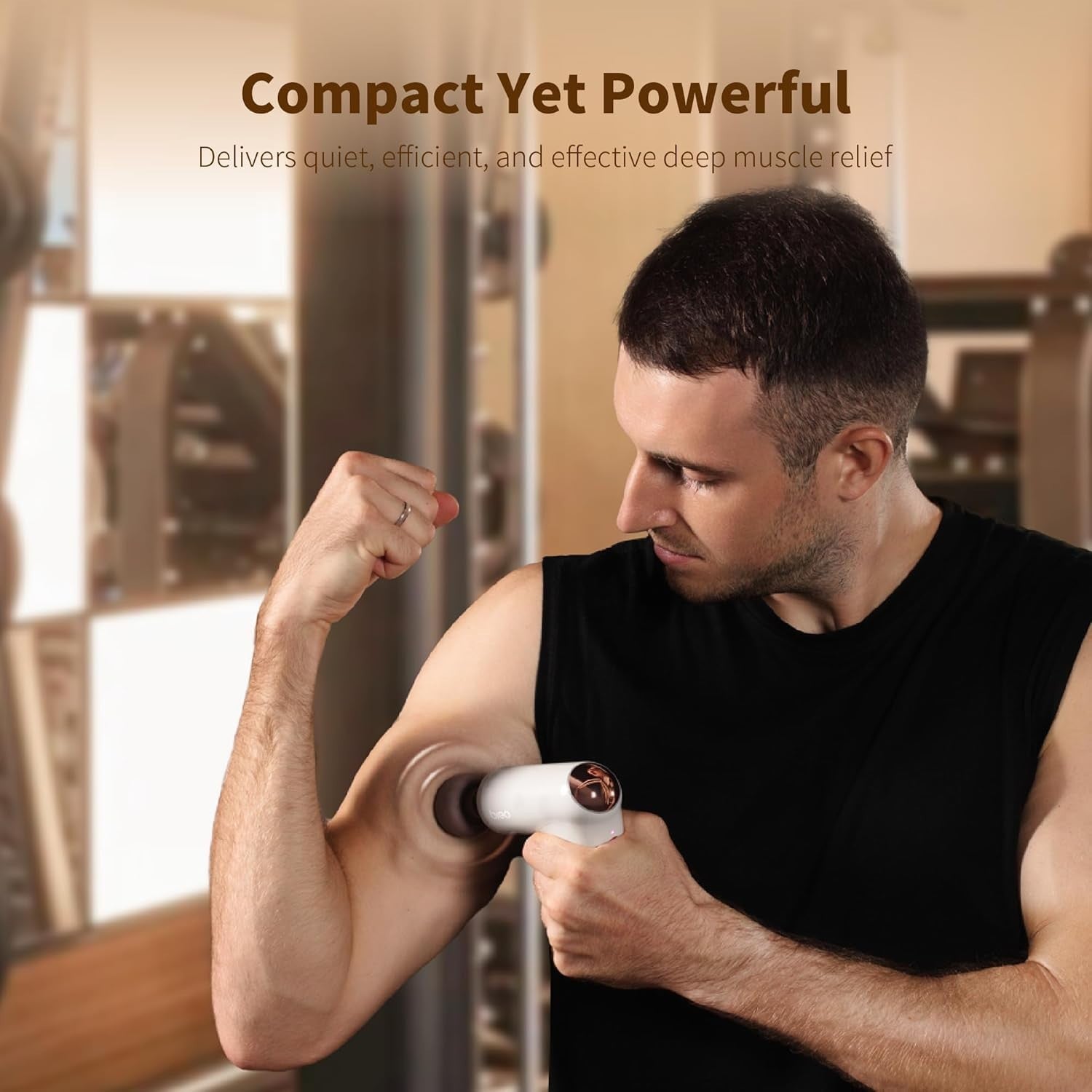 Mini Heated Massage Gun Deep Tissue Muscle Pain Relief Compact Rechargeable