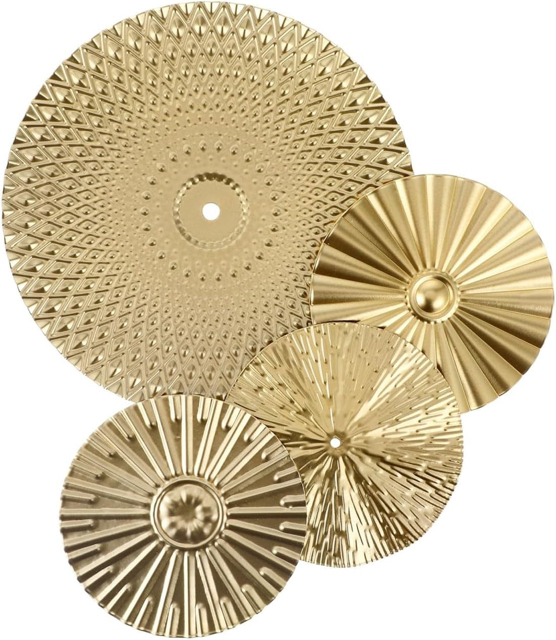 Gold Metal Wall Decor 8Pcs Modern Irregular Disc Art