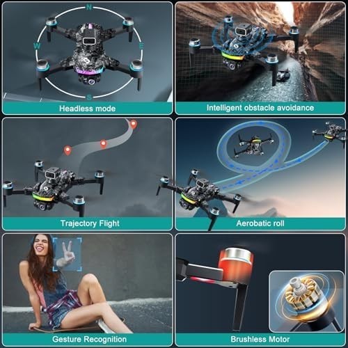 OBEST Mini Drone 1080P Camera Foldable RC Quadcopter 2.4" Screen 2 Batteries