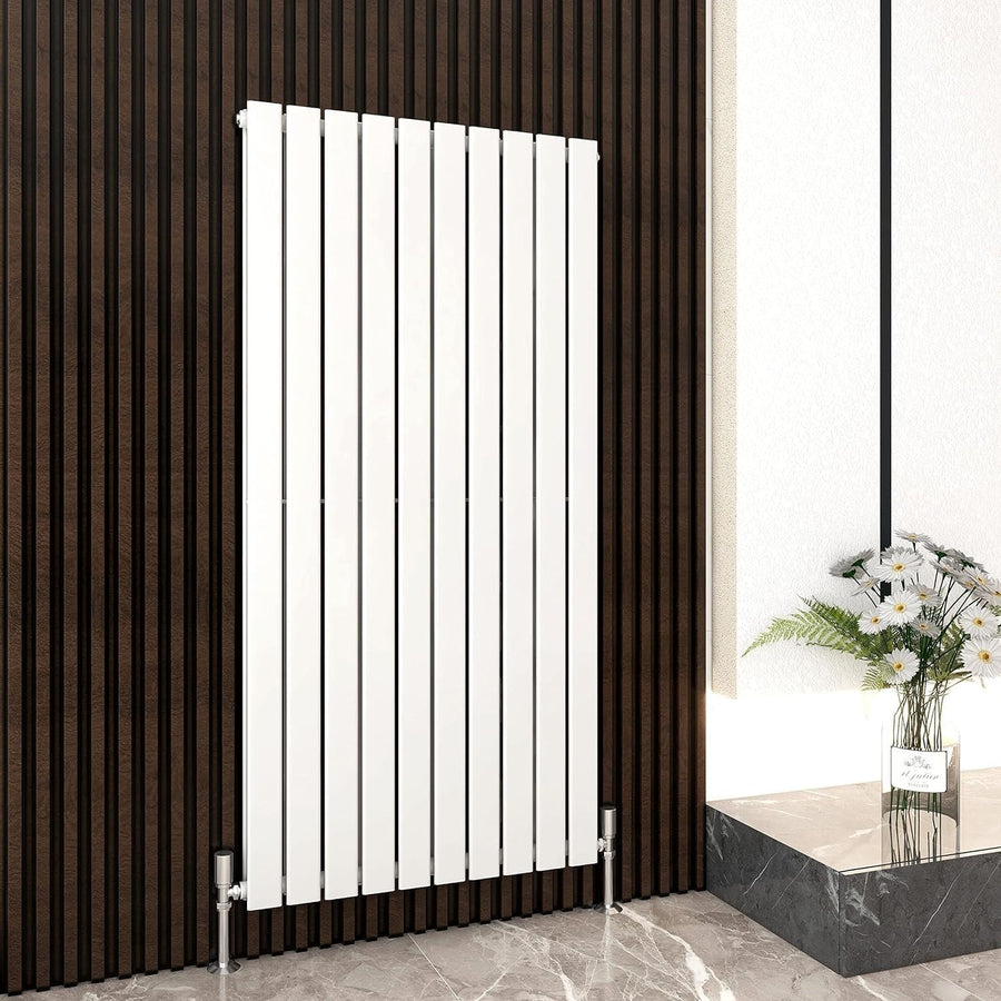 Vertical Designer Double Radiator 1600x680mm White Flat Panel Heating