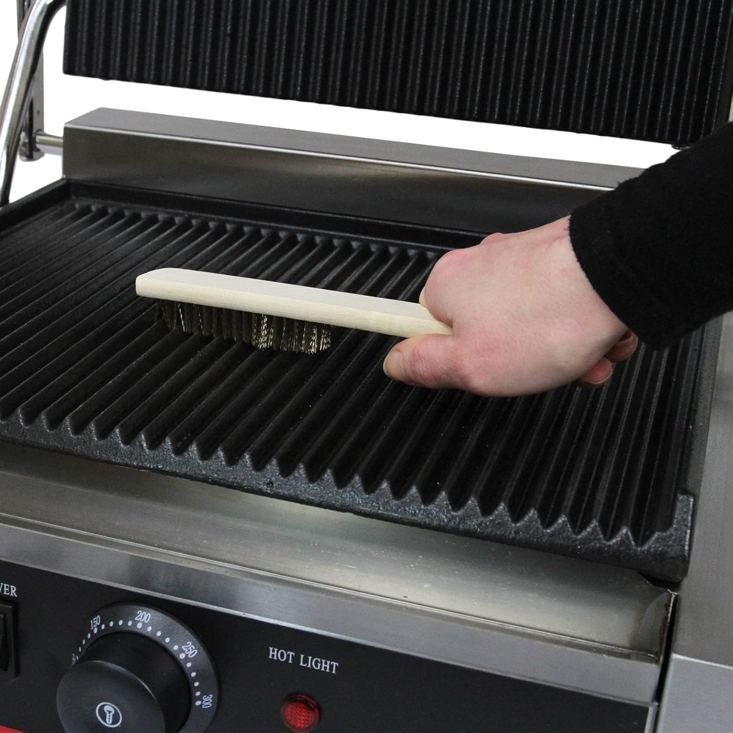 Grooved Panini Press 31x43x21.5cm Ribbed Contact Grill Sandwich Maker 2200W