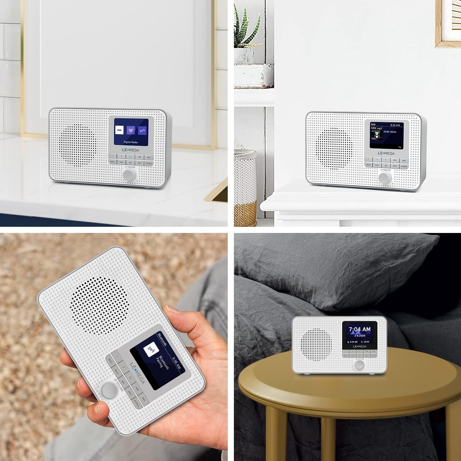 Portable DAB+ FM Radio Bluetooth TFT Colour Display Dual Alarm