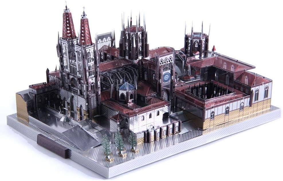 3D Metal Puzzle Cathedral Model, 229 Pieces, DIY Architecture Kit