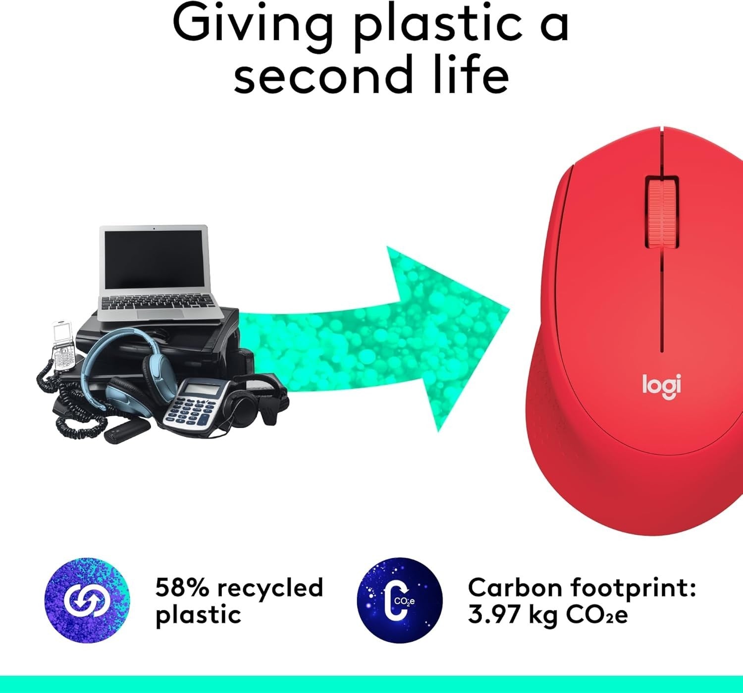 Silent Wireless Mouse USB Nano Receiver Ergonomic Lightweight Red Laptop PC