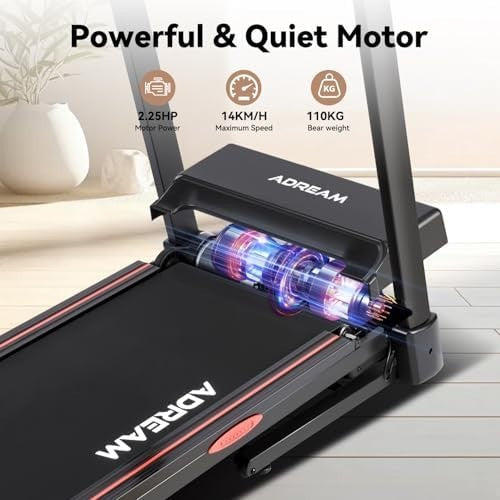 Foldable 3-Level Incline Treadmill 2.5HP Home Office Running Machine