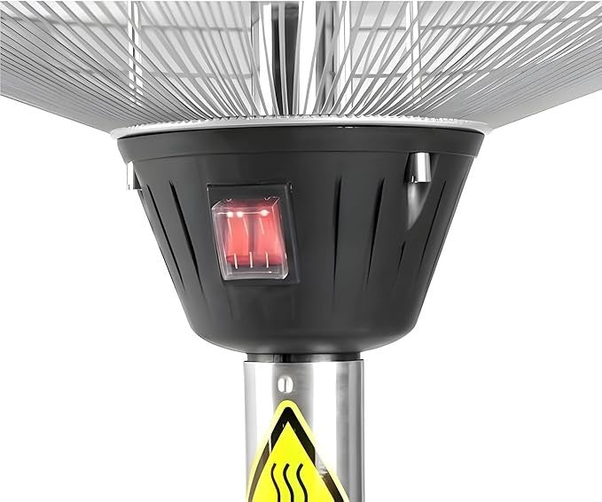 Outdoor Infrared Tabletop Heater 2.1kW Rattan Base IP44 Patio Light & Heat