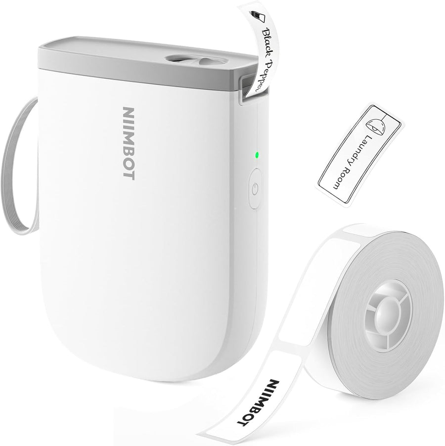 Portable Bluetooth Label Maker 300DPI Thermal Printer White