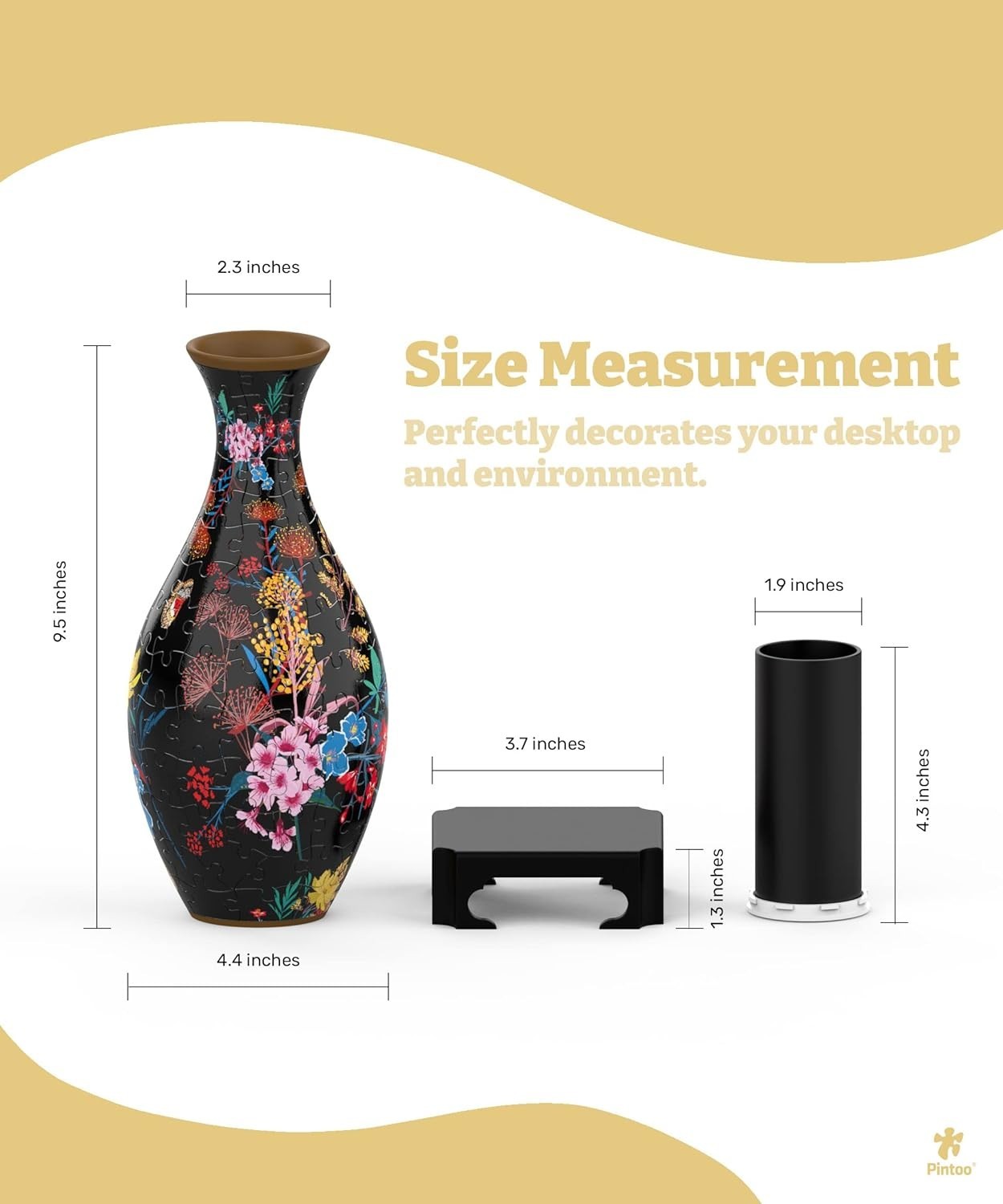 3D Puzzle Vase 160 Piece Floral Flower Vase Home Decor Gift DIY