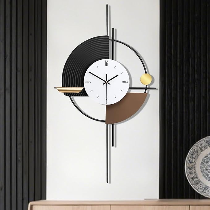 Large Modern Metal Wall Clock 45×79cm Silent Digital Decor for Living Room Hallw