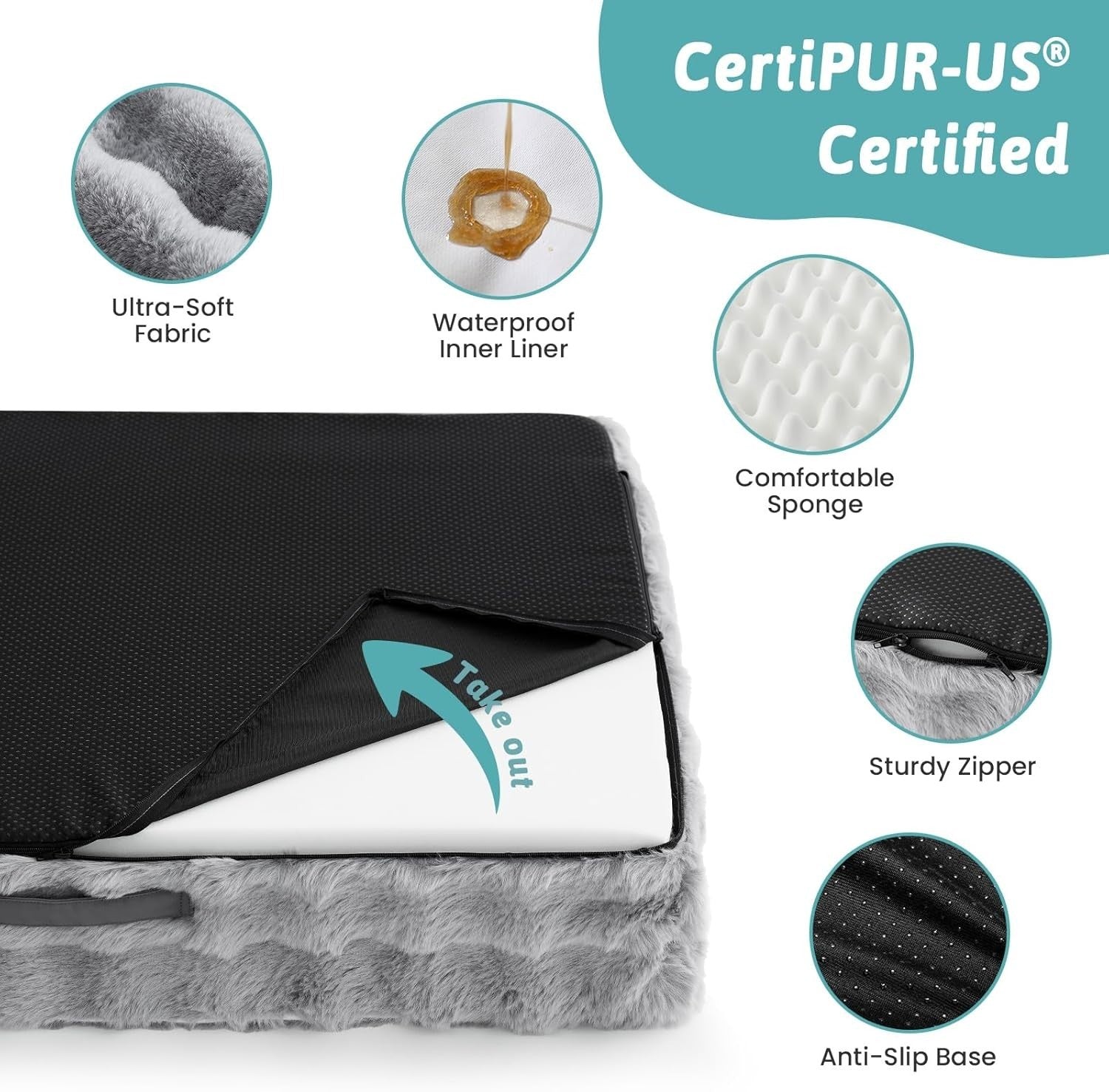 Extra Large Orthopedic Dog Sofa Bed 44x32in Washable