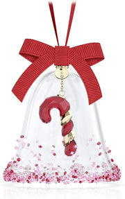 Red Crystal Bell Ornament • Candy Cane Centrepiece • Festive Luxury Decor