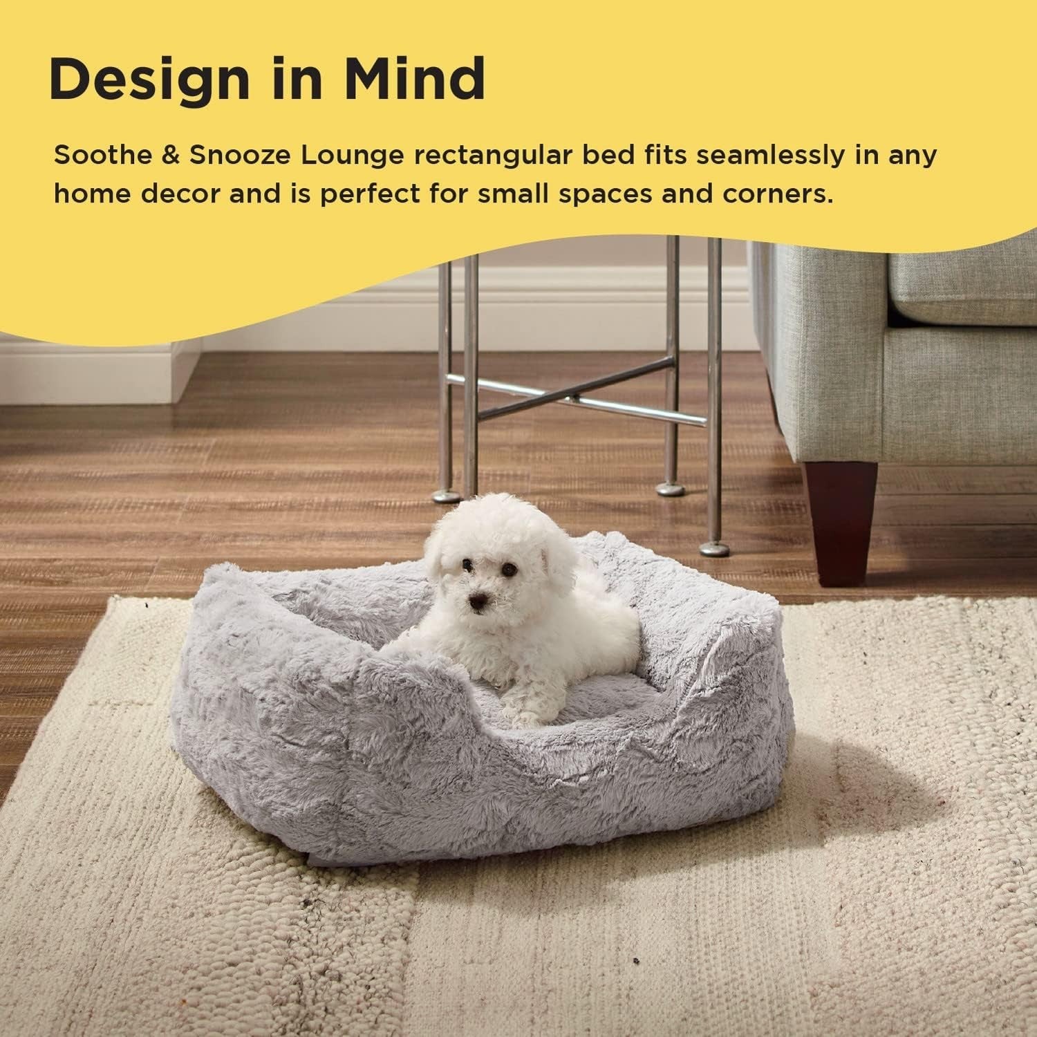 Small Orthopedic Memory Foam Dog Bed 20x15in Washable