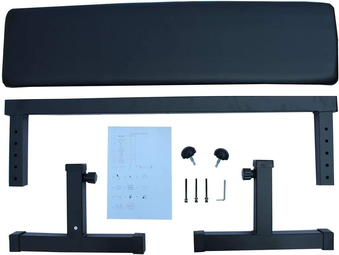Compact Flat Weight Bench 300kg Adjustable Height Home Gym Training