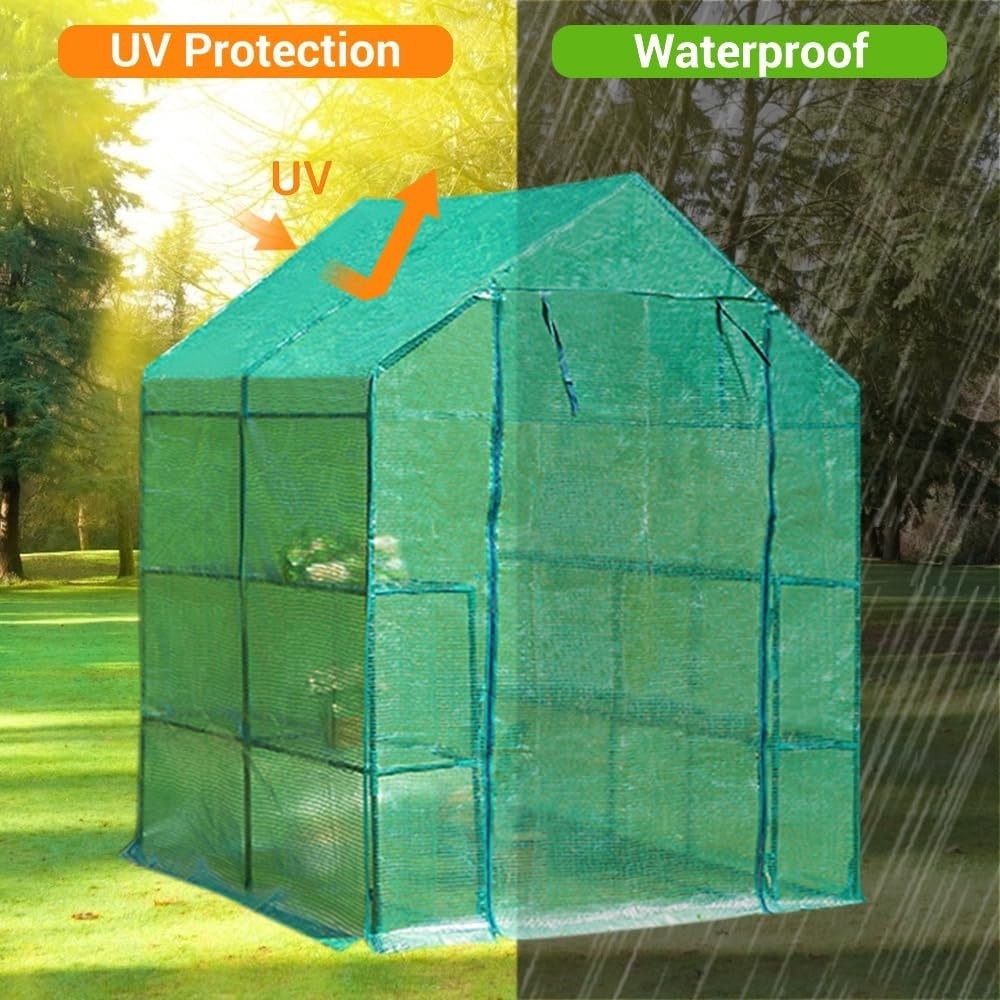 Walk-In 3 Tier 6 Shelf Greenhouse | Heavy-Duty PE Cover Garden