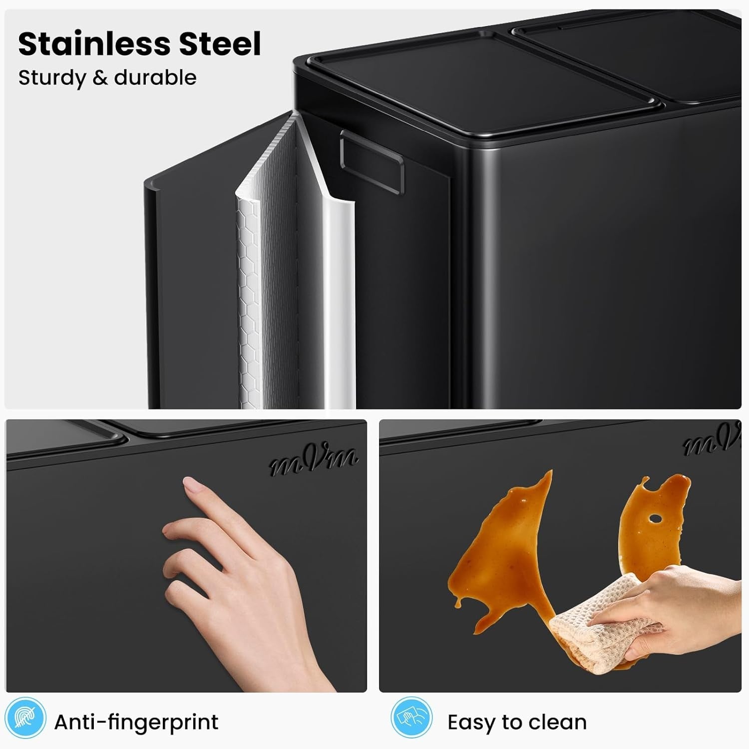 60L Dual Kitchen Recycling Bin 2x30L Pedal