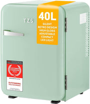 40L Retro Mini Fridge Silent Frost-Free LED Interior Freestanding Turquoise