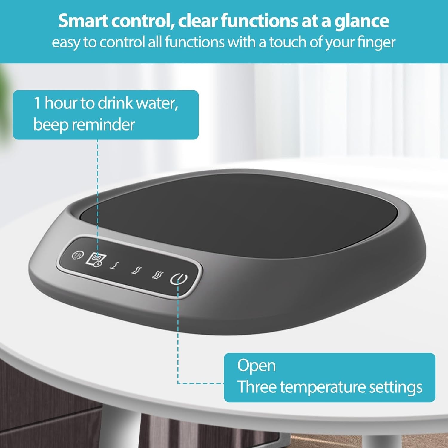 Coffee Mug Warmer 3 Temp Settings 55-75℃ USB Auto Shut Off