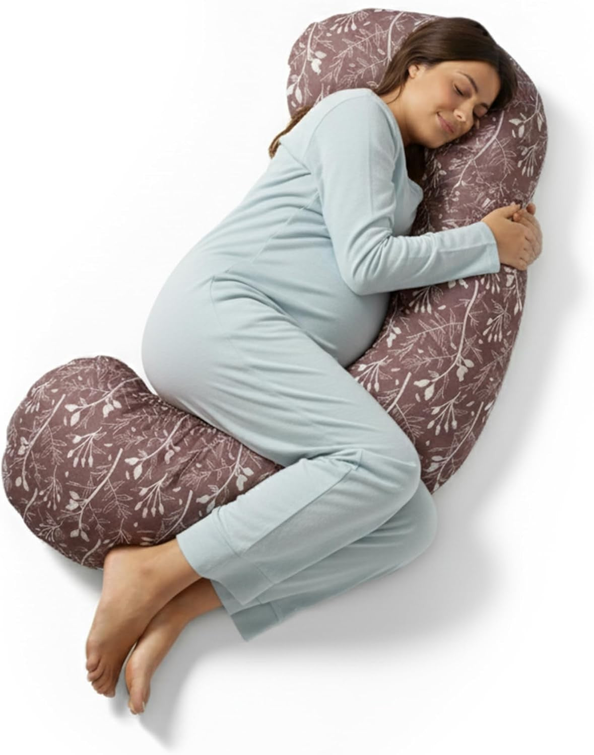 Cooling C-Shaped Body Pillow Pregnancy Back Pain Relief Side Sleeper