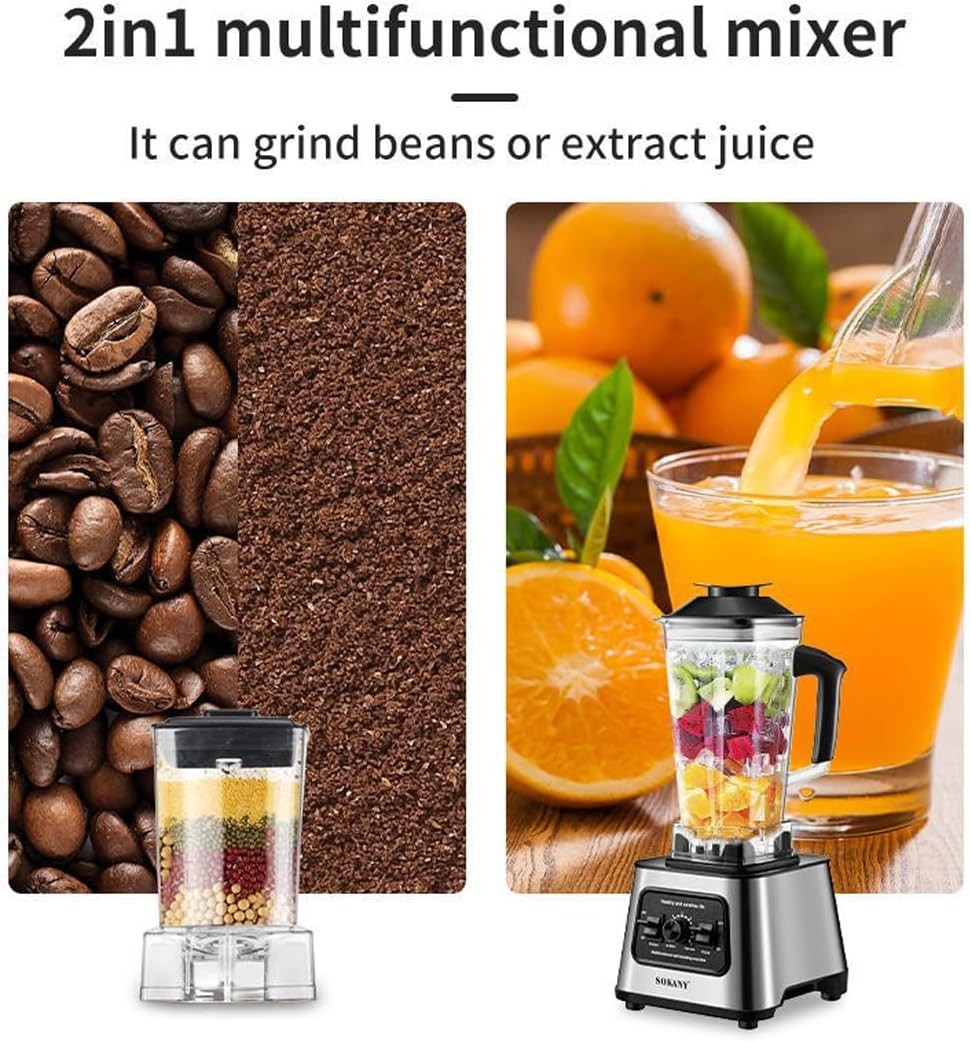 6000W Blender Smoothie Maker 2.5L Jug | Ice Crush Food Grinder 15 Speed