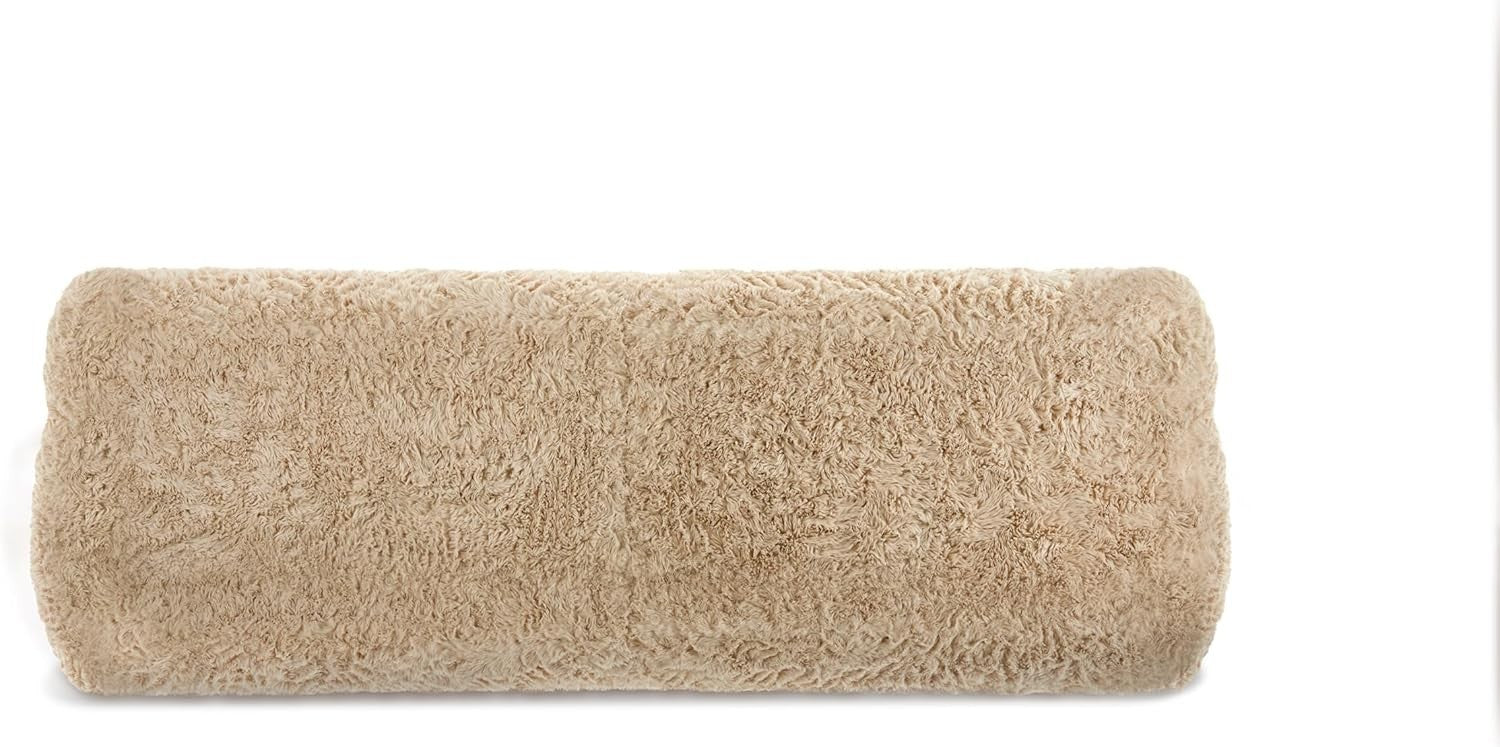Luxury Faux Fur 3 Seater Sofa Fluffy Cloud Couch Nordic Modern Beige