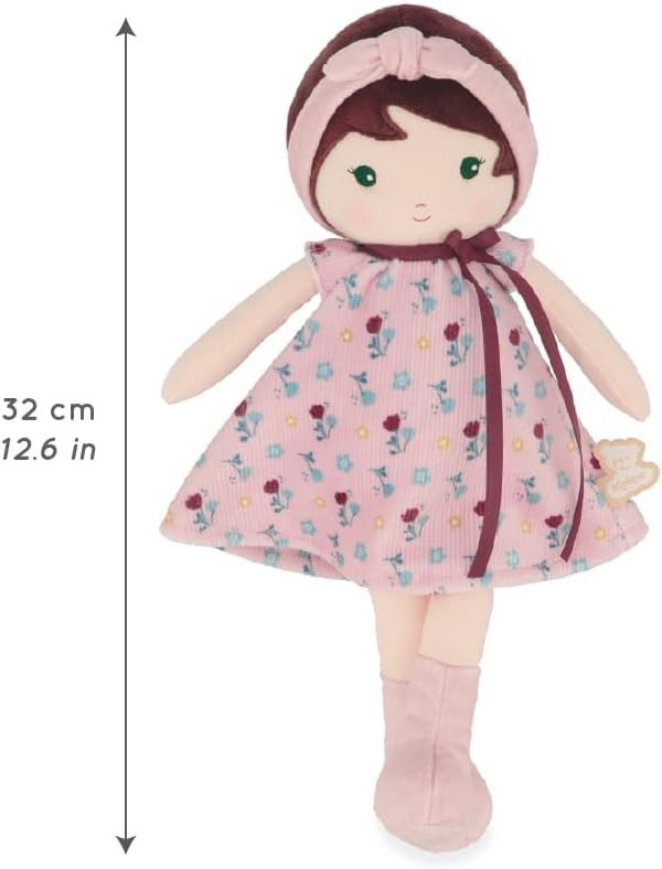 32cm Soft Fabric Rag Doll Corduroy Dress Personalised Ribbon Baby Gift